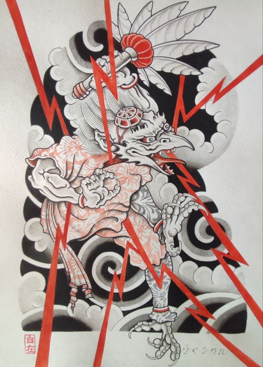  Tengu. — flash tattoo sketch in the “Japanese” style