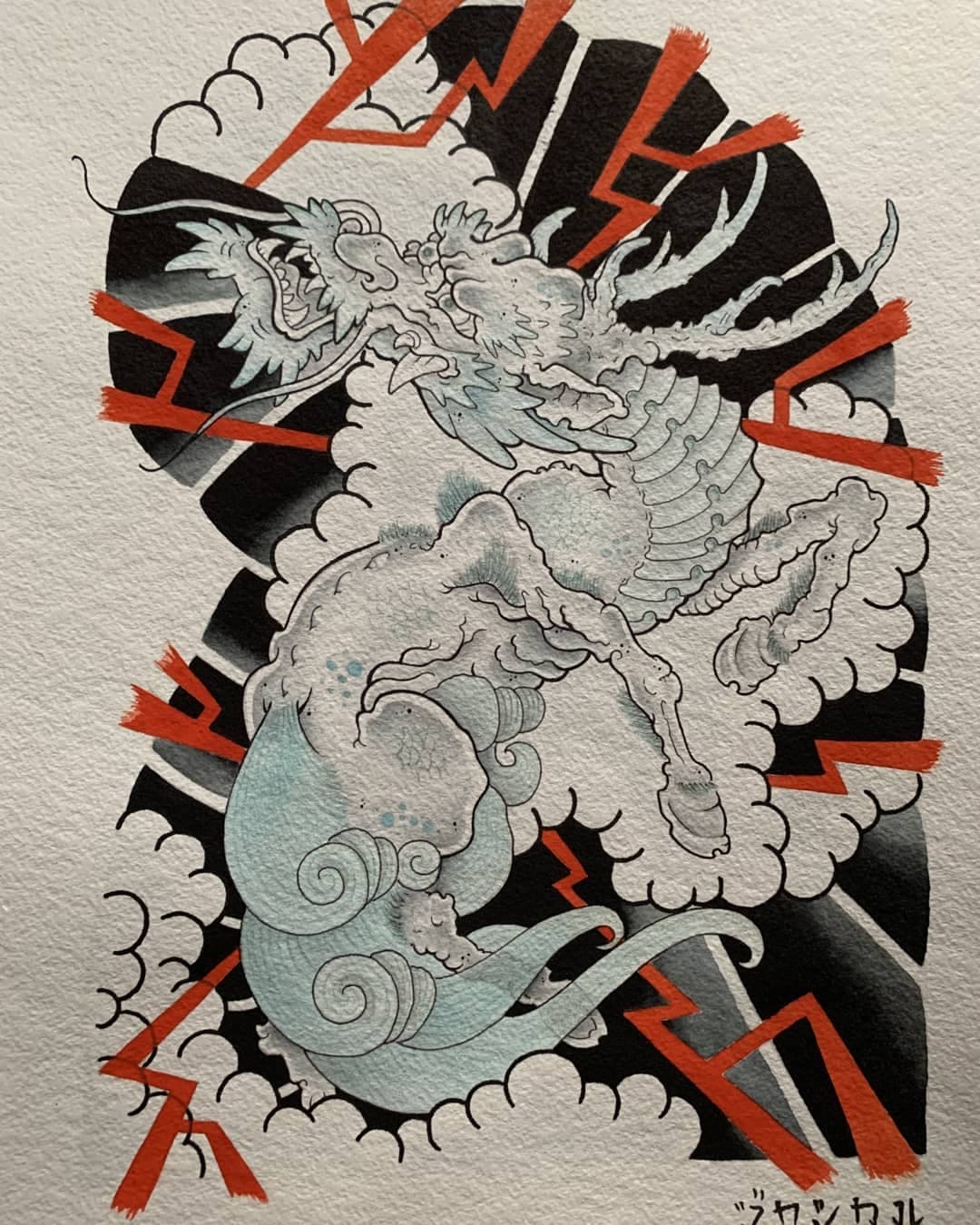 Kirin. — flash tattoo sketch in the “Japanese” style
