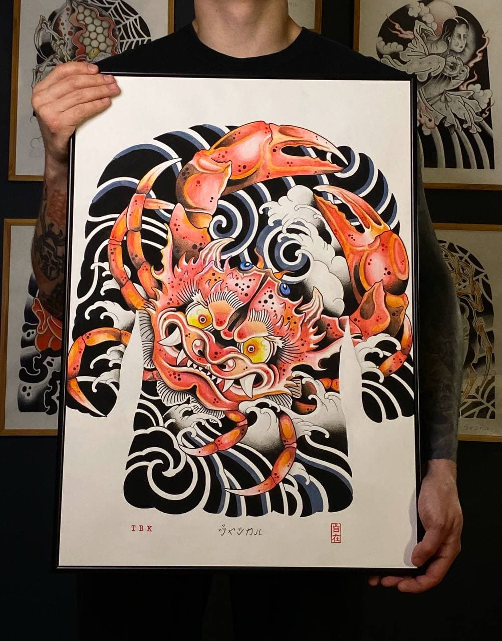  Japanese crab. — flash tattoo sketch in the “Japanese” style