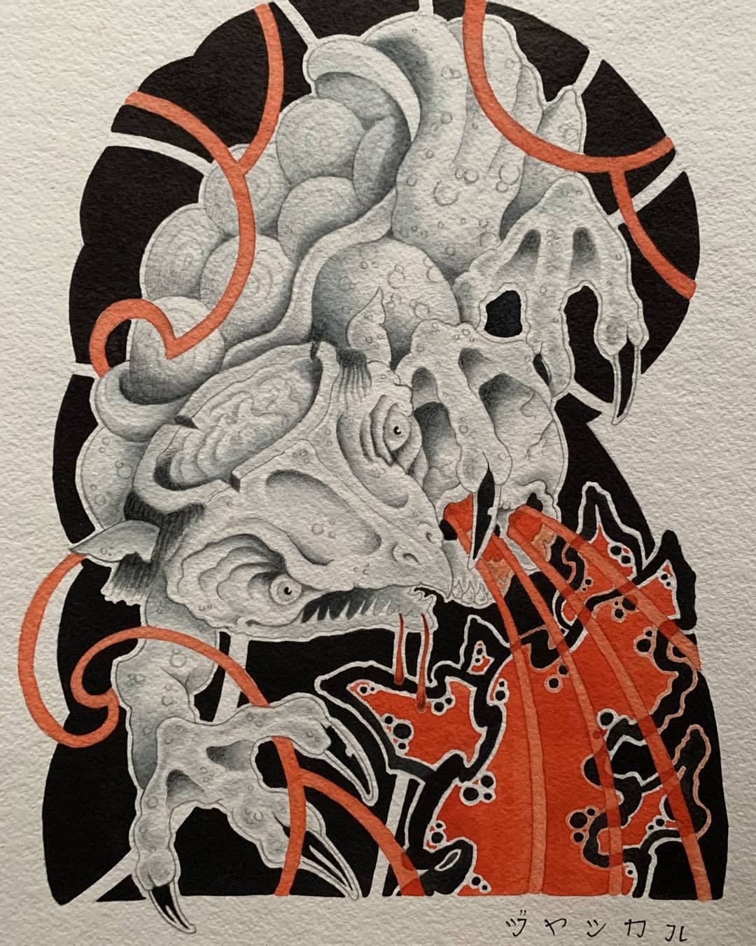 Kappa. — flash tattoo sketch in the “Japanese” style